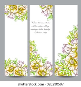 Set of floral banners