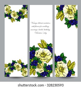 Set of floral banners