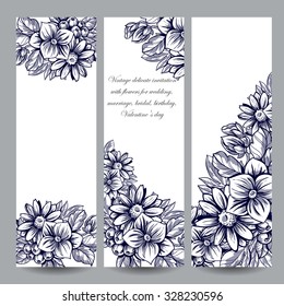 Set of floral banners