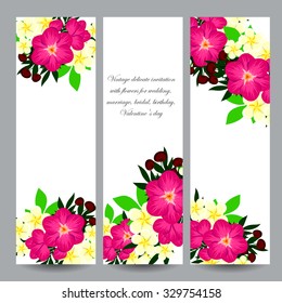 Set of floral banners
