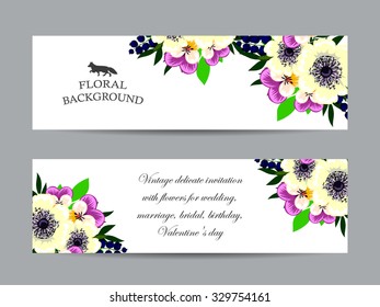 Set of floral banners