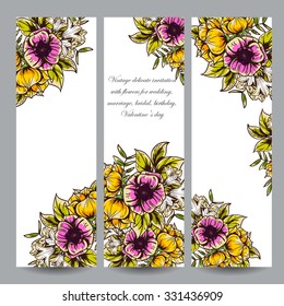 Set of floral banners