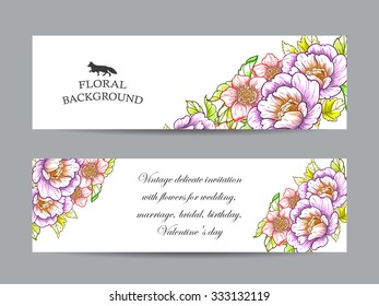 Set of floral banners