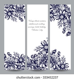 Set of floral banners