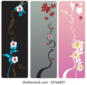 Set of floral banners