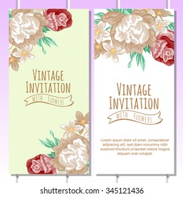 Set of floral banners
