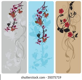 Set of floral banners