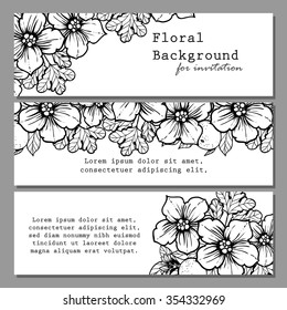 Set of floral banners