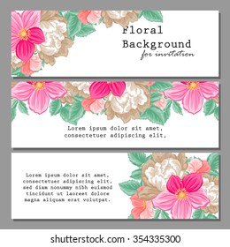 Set of floral banners