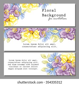 Set of floral banners