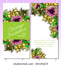 Set of floral banners