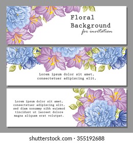 Set of floral banners