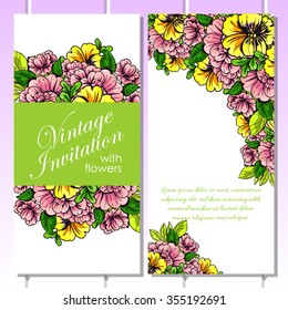 Set of floral banners