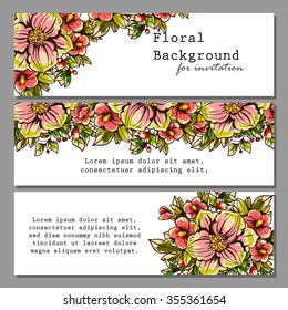 Set of floral banners