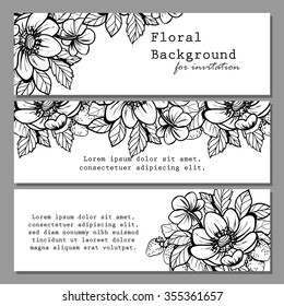 Set of floral banners