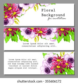 Set of floral banners