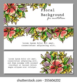 Set of floral banners