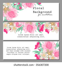 Set of floral banners
