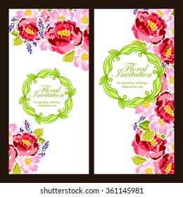 Set of floral banners