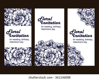 Set of floral banners