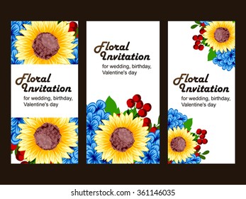 Set of floral banners