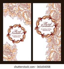 Set of floral banners