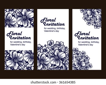 Set of floral banners