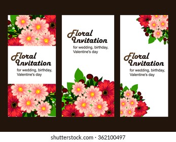 Set of floral banners