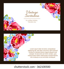 Set of floral banners