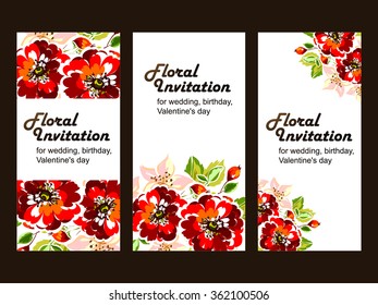 Set of floral banners
