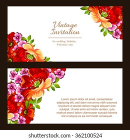 Set of floral banners