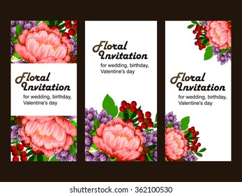 Set of floral banners