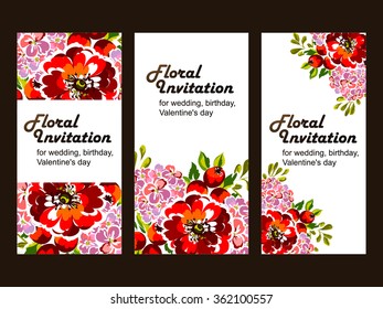 Set of floral banners