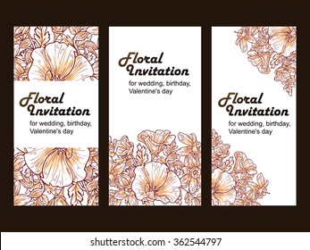 Set of floral banners