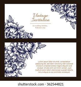 Set of floral banners
