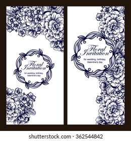 Set of floral banners
