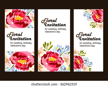Set of floral banners
