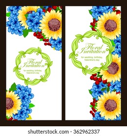 Set of floral banners