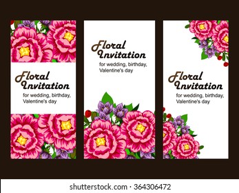 Set of floral banners