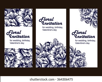 Set of floral banners