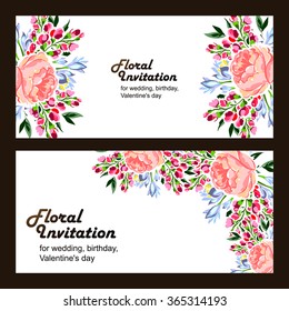 Set of floral banners