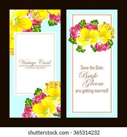 Set of floral banners