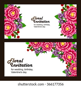 Set of floral banners