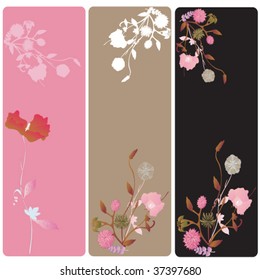 Set of floral banners