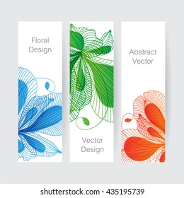 Set of floral banners