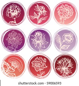 Set of floral banners