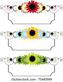 Set of floral banners
