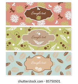 set of floral banners