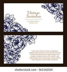 Set of floral banners. Romantic vector illustration.