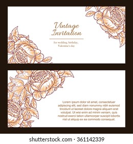 Set of floral banners. Romantic vector illustration.